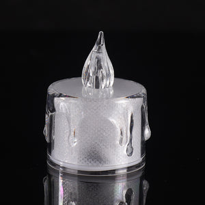 LED Tea Lights Candle (Diwali Diya) – Flameless, Crystal Design, Battery-Operated-6 Pcs