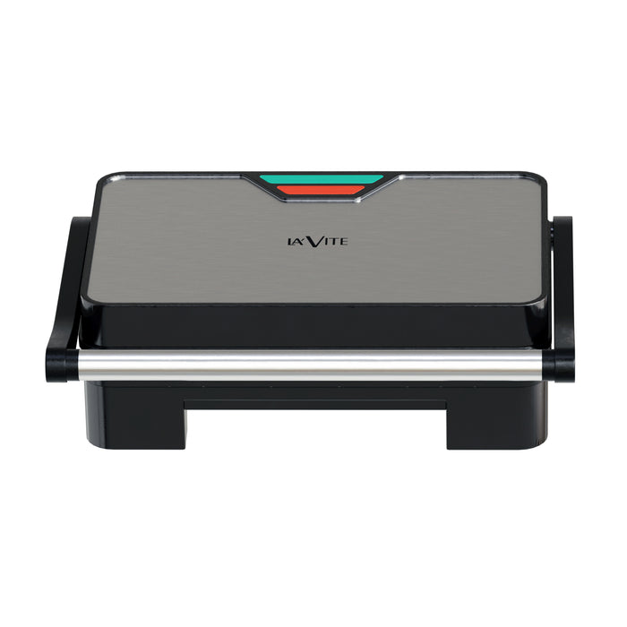 LA' VITE हैवी ड्यूटी पानिनी ग्रिल सैंडविच 850W ग्रिल (सिल्वर, ब्लैक)