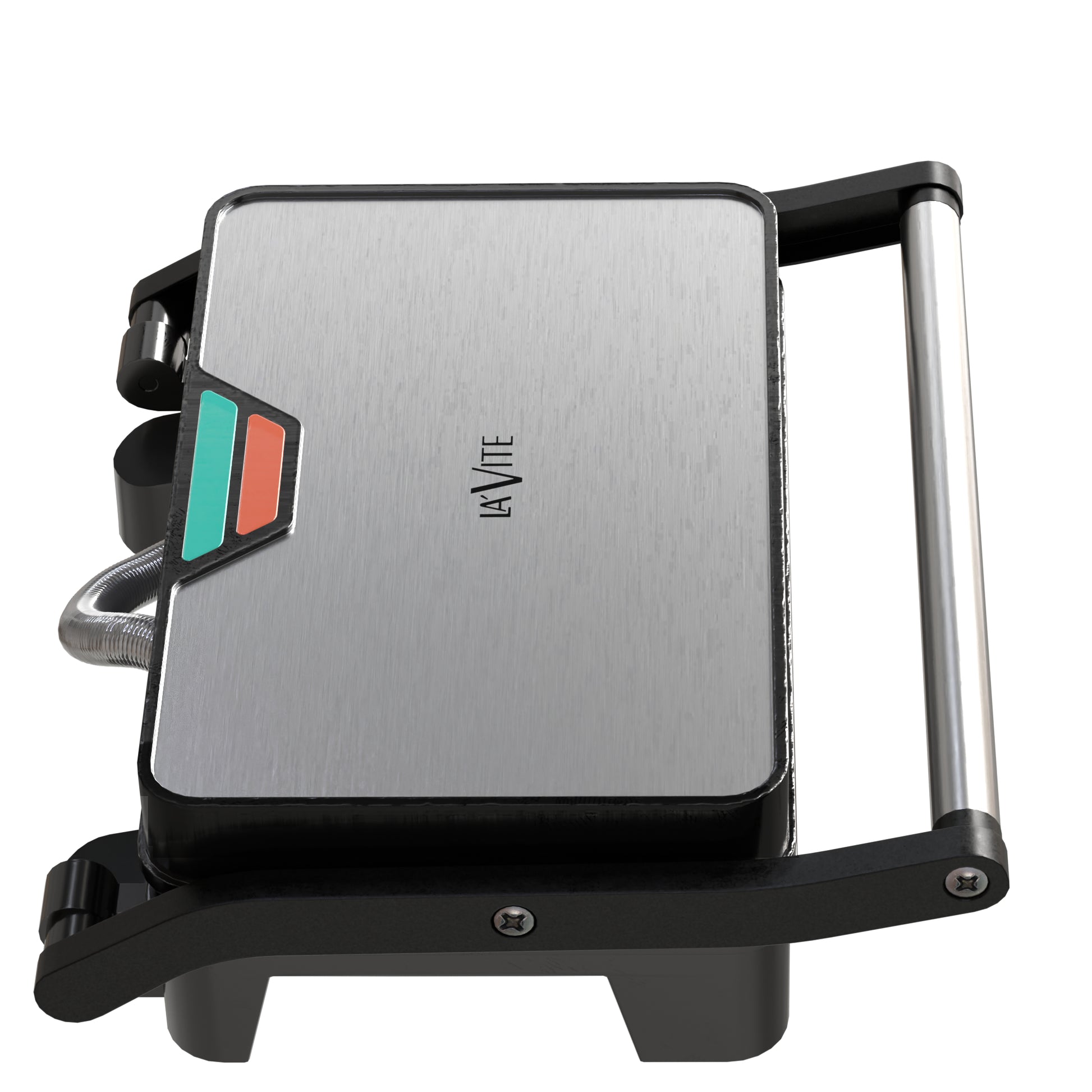 LA' VITE Heavy Duty Panini Grill Sandwich 850W Grill (Silver, Black)