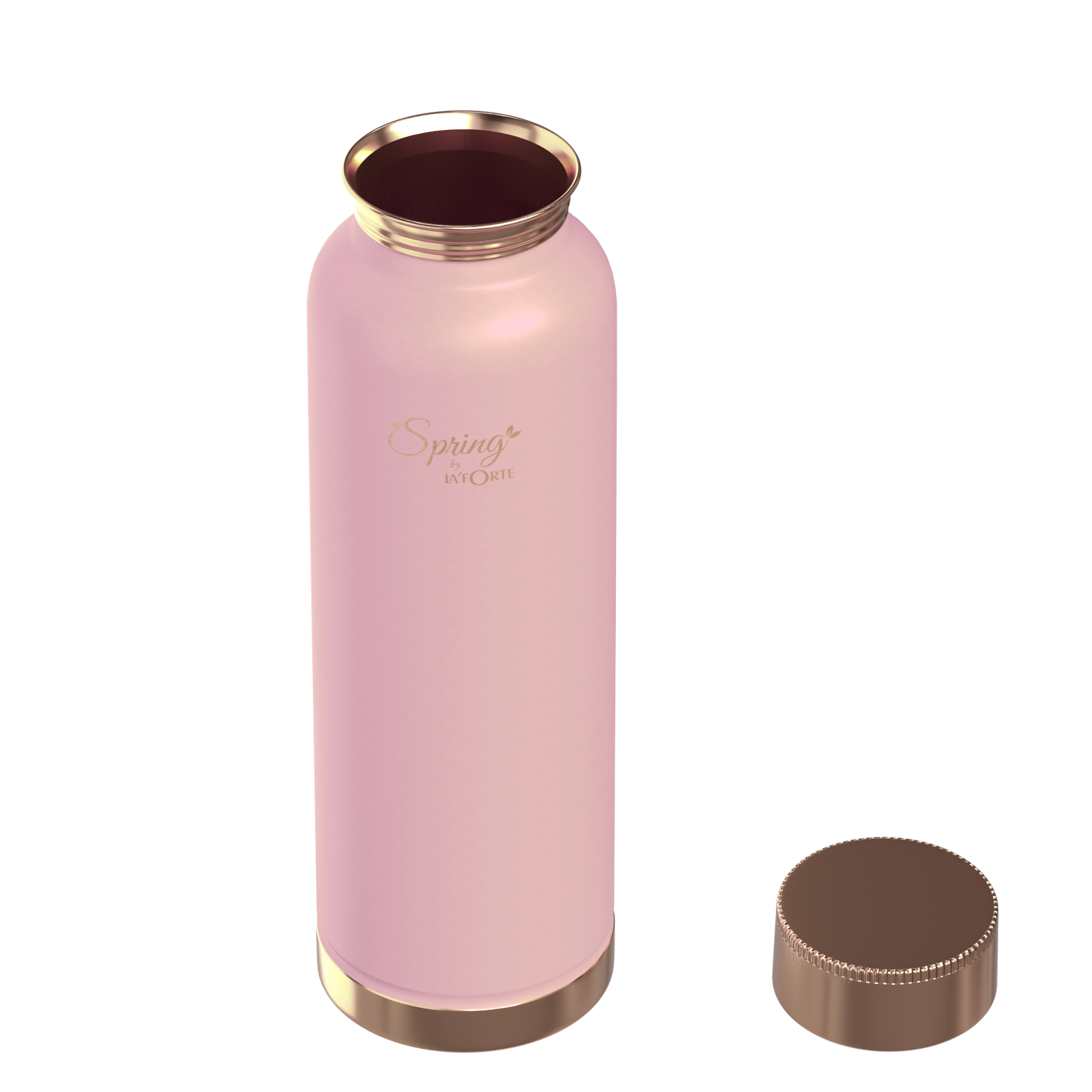 LA'FORTE Copper Water Bottle, Pure, 1000 ml  (Apricot)