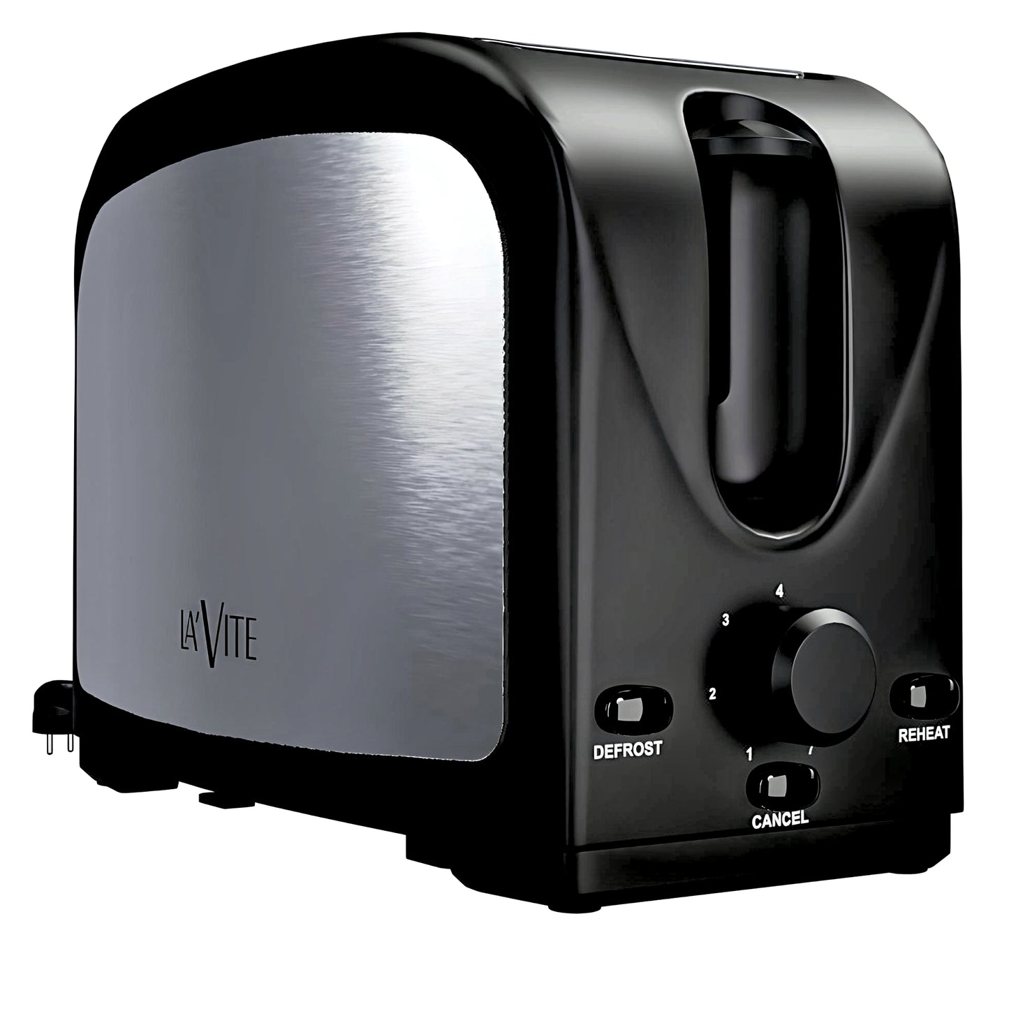 LA' FORTE POP UP Toaster - Stainless Steel - 7 Heat setting, Auto bread centering and removable tray