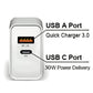 LA'FORTE 30W QCPD 3.0 Dual Port Wall Charger for Ultra Fast Charging