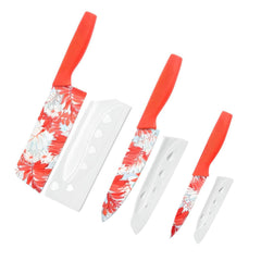 3-Piece Multipurpose Knife Set with Sheaths – Kitchen, Chef, and Fruit Knives