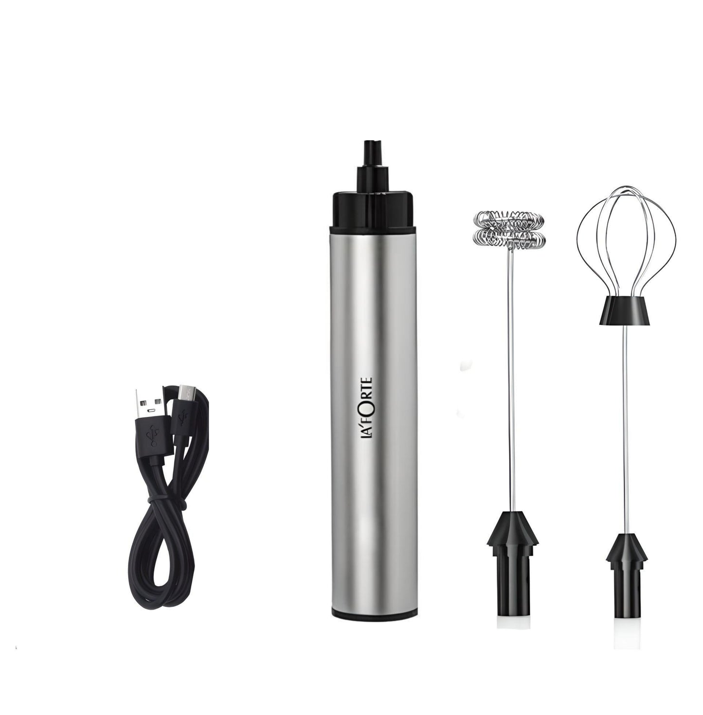 LA' FORTE Rechargeable Mini Blender- Milk Frother, Whisker, Coffee Beater