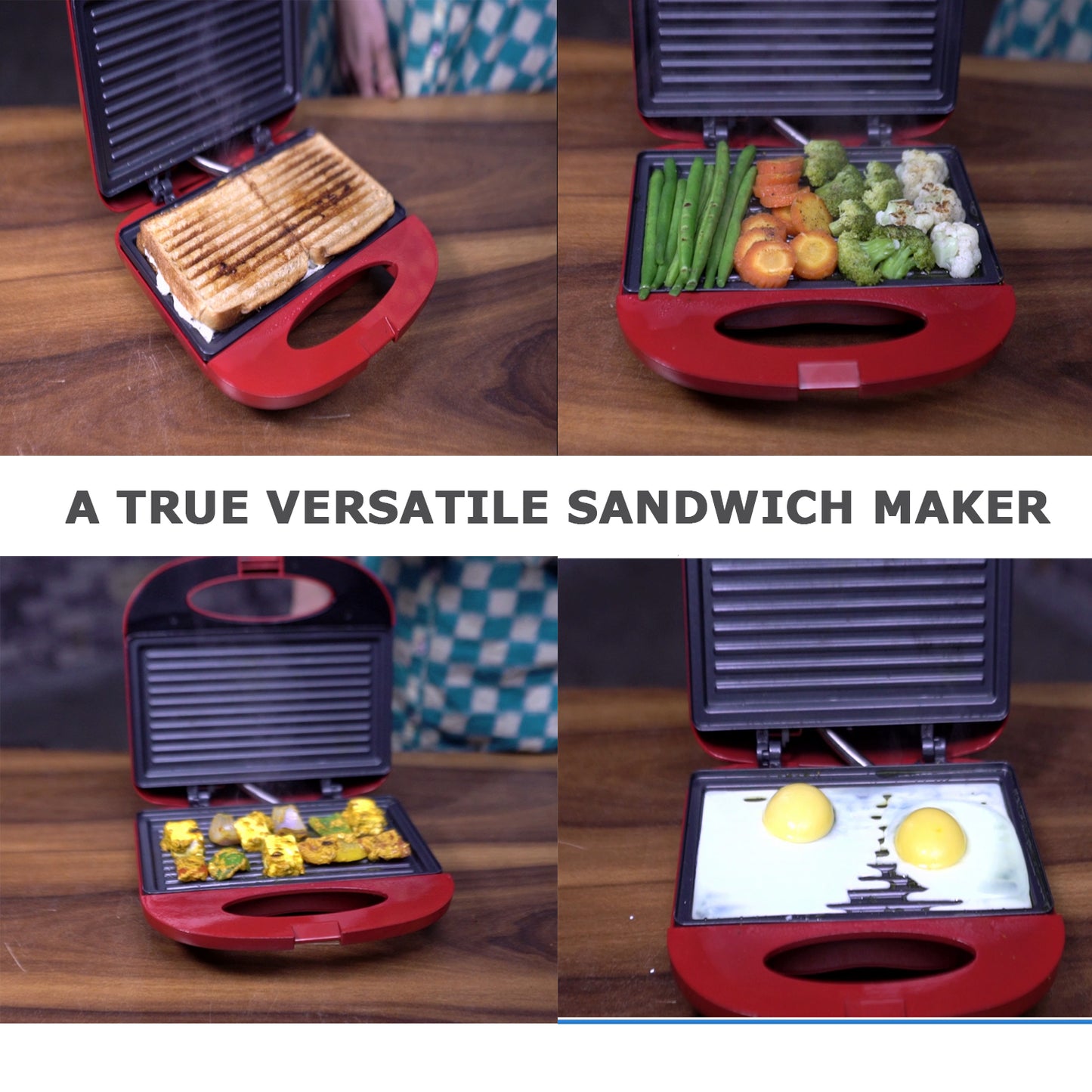 La Vite Sandwich Maker 750 W (Grill) (Free Recipe E-Book)