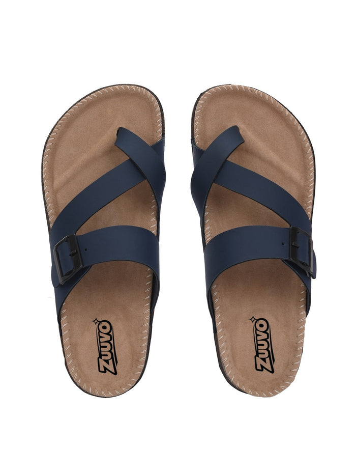 Men ComfiCork Stride Leather Slipper's | Daily Casual Wear | Cork Sandals Men Flats Sandal
