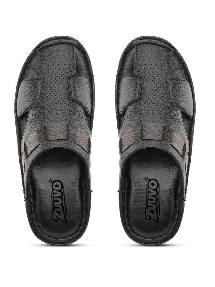 Zuuvo Step Leather Casual Clog Slipper Sandals for Men's | Breathable Mesh Sandal with Soft Sole | Casual Look for Men's | 2 Color option