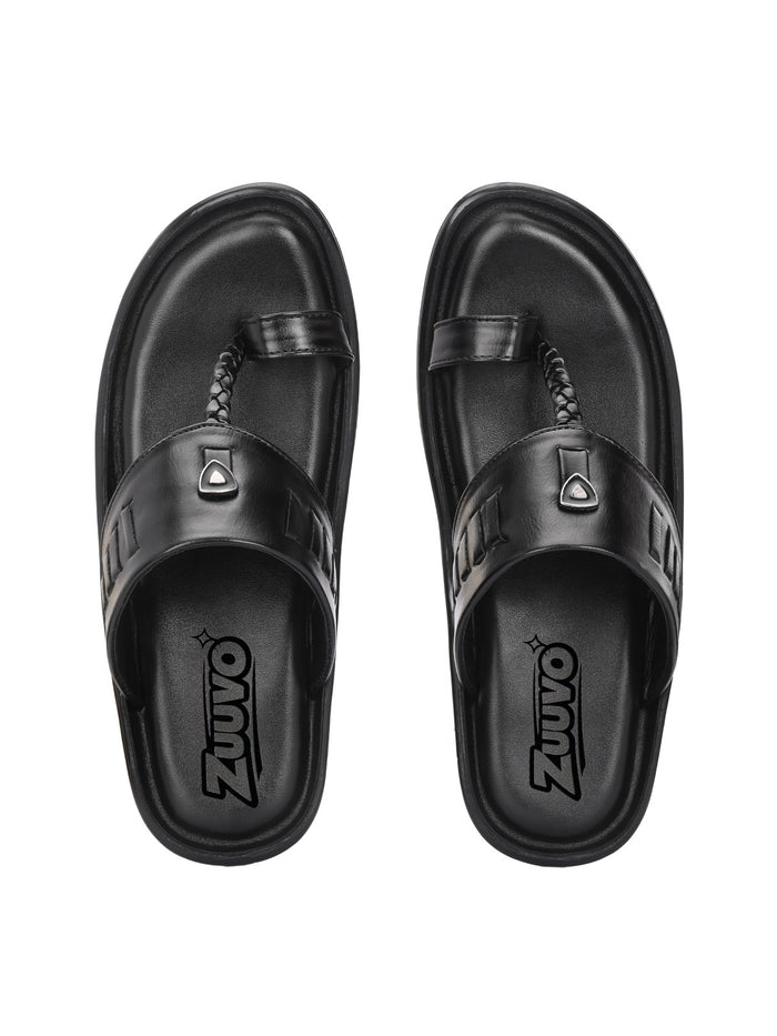 Zuuvo Men SoftStride Kolhapuri Leather Slipper's | Daily Casual wear | Airmix Sole Sandals Sandal