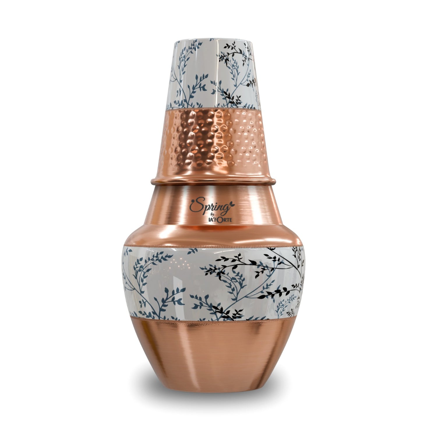 LA'FORTE  Copper Bottle Venus Jar 1400 ml (Black Leaf)