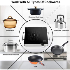 LA’ FORTE Infrared Electric Cooktop 2200W – The Only Cooktop That Can Make Roti, BBQ Tikka & Tea | Better Than Induction, Cleaner Than Gas | Portable Ceramic Hot Plate for Home, Hostel & Outdoor Cooking