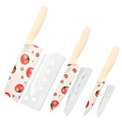 3-Piece Multipurpose Knife Set with Sheaths – Kitchen, Chef, and Fruit Knives