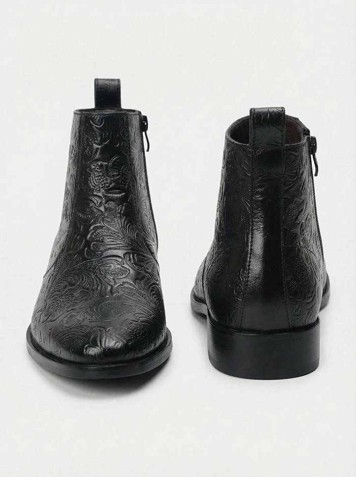Zuuvo Regal Edge Chelsea Boot | Premium Leather Slip-On Ankle | Formal & Party Wear Boots For Men