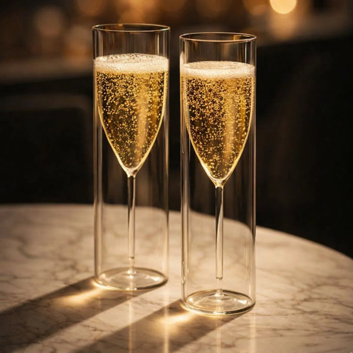 LA' VITE Double-Wall Champagne Flutes – Set of 2