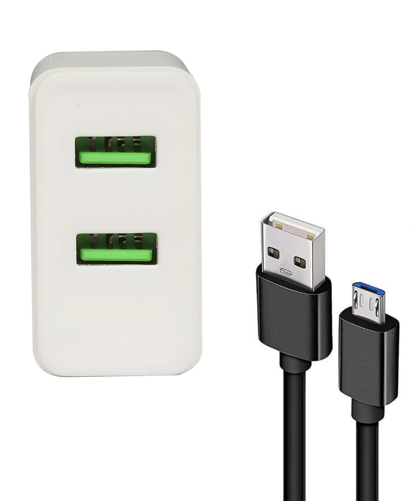 La' Forte Mobile Wall Charger with Dual USB Output (2.1 Amp, White)