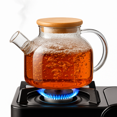 LA’ VITE Borosilicate Glass Teapot- Wooden Lid// 1000 ml
