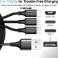 LA' FORTE Premium braided 3 in 1 Charging Cable (Micro, C & Iphone Connectors)