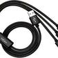 LA' FORTE Premium braided 3 in 1 Charging Cable (Micro, C & Iphone Connectors)