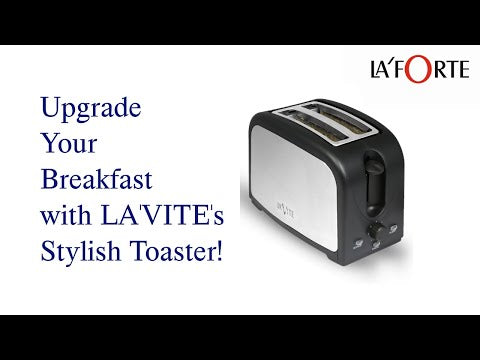 LA' FORTE POP UP Toaster - Stainless Steel - 7 Heat setting, Auto bread centering and removable tray