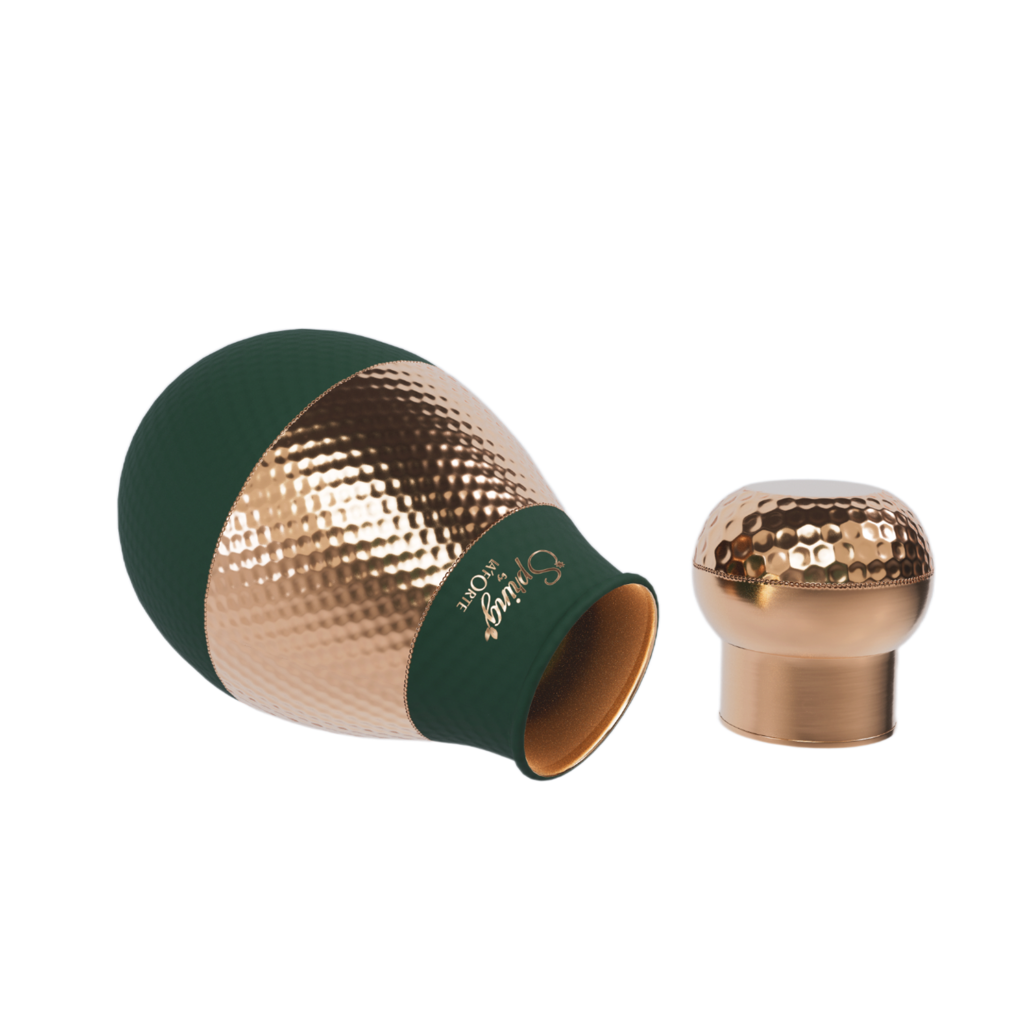 LA FORTE Copper Bottle Lotus Jar 1500 ml (Sea Green) LA'FORTE