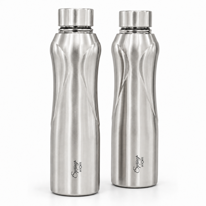 Spring by LA' FORTE Contour 1L Steel Bottles – Pack of 2