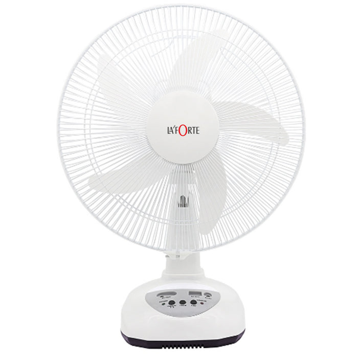 La'Forte Rechargeable Table Fan (14 Inches) with LED Light